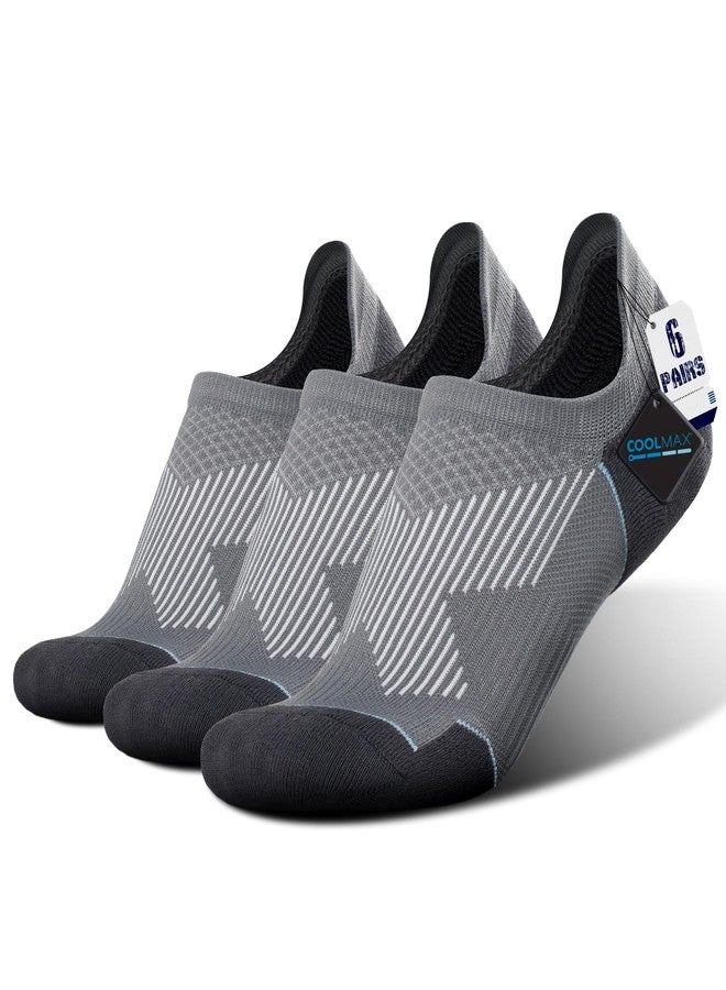BRISIRA Bamboo Viscose Coolmax Compression Running No Show Socks Men Cushioned Moisture Wicking Arch Support Athletic Padded - Image 1
